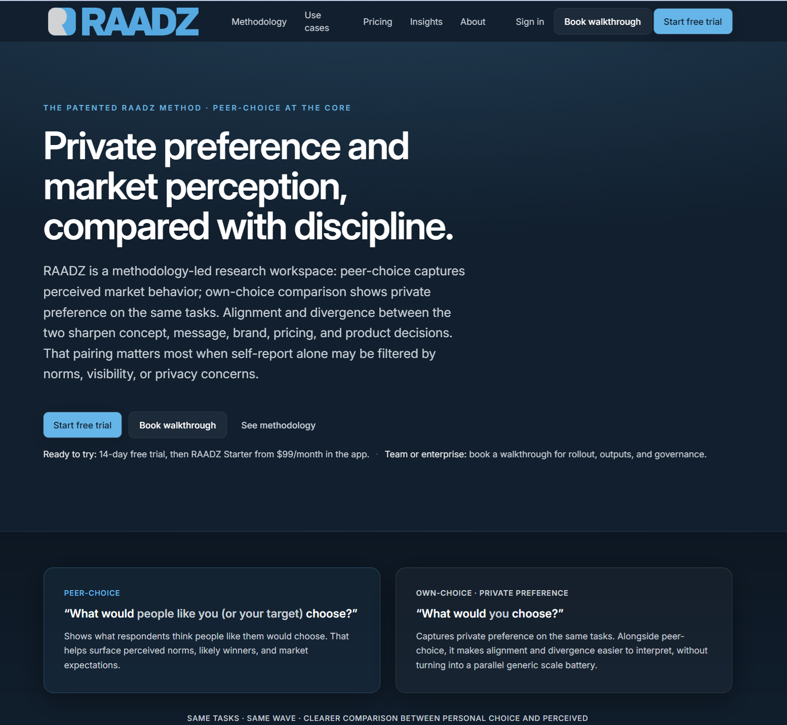 RAADZ site homepage